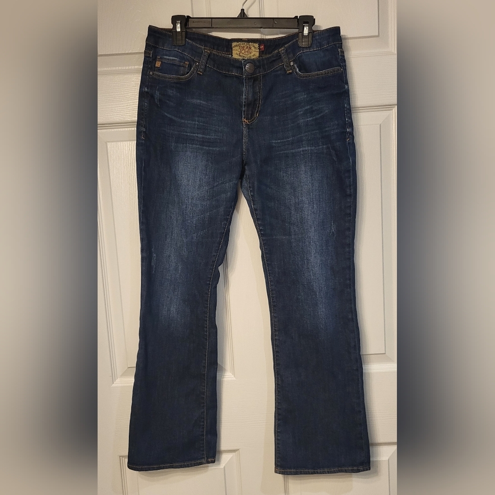 Dear John Blue Denim Bootcut Skinny Hybrid Jeans 31P In Sunset